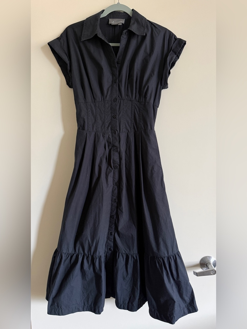 Anthropologie Somerset Maxi Navy Button-Front Women's Dress size XS